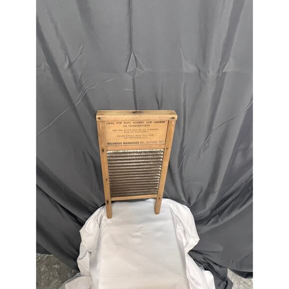 Set of 2 Vtg. Small Wooden Columbus Dubl Handi Galvanized Metal Washboards - Picture 12 of 16